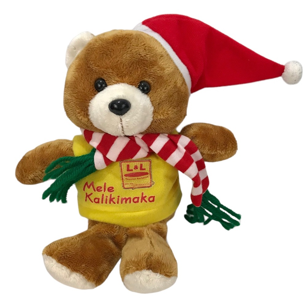 L & L Hawaiian BBQ Mele Kalikimaka IPO Teddy Bear Plush Toy.